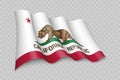 3D Realistic waving Flag of California is a state of United States Royalty Free Stock Photo