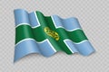 3D Realistic waving Flag of Derbyshire is a county of England