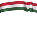 3D Realistic waving Flag of Hungary.  Vector banner template with Waving flag of Hungary and white text space . National Flag of H Royalty Free Stock Photo