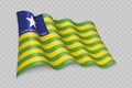 3D Realistic waving Flag of Piaui is a state of Brazil