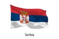 3d realistic Waving flag of Serbia Isolated.