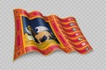 3D Realistic waving Flag of Veneto is a region of Italy