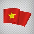 3D Realistic waving Flag of Vietnam on transparent background. National Flag Socialist Republic of Vietnam for your web site desi