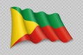 3D Realistic waving Flag of Zabaykalsky Krai is a region of Russia Royalty Free Stock Photo