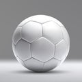 3d realistic white blank soccer ball isolated