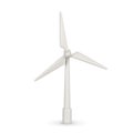 3d realistic wind turbine with shadow in cartoon style. Green and alternative eco energy concept. Vector illustration Royalty Free Stock Photo