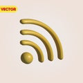 3d realistic wireless network icon. Vector