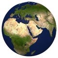 3D Realistic World Globe Europe Asia Africa Illustration White Background