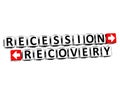 3D Recession Recovery Button Click Here Block Text