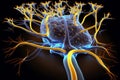A D Reconstruction Of A Neural Circuit. Generative AI