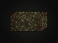 3d rectangle golden abstract illustration