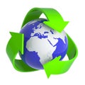 3d Recycle earth symbol Royalty Free Stock Photo