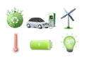 3d Recycle. Nature and Renewable Energy, Vector Green Energy icons set, Green Energy, Clean Energy. Natural Resource