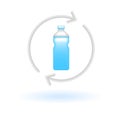 3D Recycle Plastic Pet Bottle Icon. Eco Sustainability Environmental Concept. Glossy Glass Plastic Color. Cute Realistic Cartoon Royalty Free Stock Photo