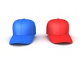 3D Red baseball cap and blue baseball cap Royalty Free Stock Photo