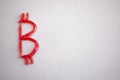 3d red bitcoin Sign