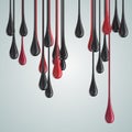 3D red and black glossy paint drop blobs Royalty Free Stock Photo