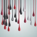 3D red and black glossy paint drop blobs Royalty Free Stock Photo