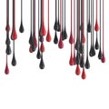 3D red and black glossy paint drop blobs Royalty Free Stock Photo