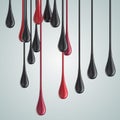 3D red and black glossy paint drop blobs Royalty Free Stock Photo