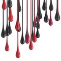 3D red and black glossy paint drop blobs Royalty Free Stock Photo