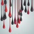 3D red and black glossy paint drop blobs Royalty Free Stock Photo