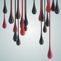 3D red and black glossy paint drop blobs Royalty Free Stock Photo