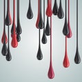3D red and black glossy paint drop blobs Royalty Free Stock Photo