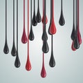 3D red and black glossy paint drop blobs Royalty Free Stock Photo