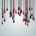 3D red and black glossy paint drop blobs Royalty Free Stock Photo