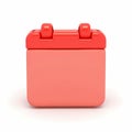 3D Red Blank Calendar Icon Royalty Free Stock Photo