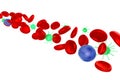 3D red blood cells, virus cells - infection concept Royalty Free Stock Photo