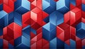 3D red and blue abstract cubes Royalty Free Stock Photo