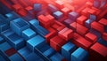 3D red and blue abstract cubes Royalty Free Stock Photo