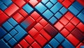 3D red and blue abstract cubes Royalty Free Stock Photo