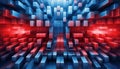 3D red and blue abstract cubes Royalty Free Stock Photo