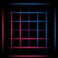 3d red and blue fading neon light elements, grid on black background. Futuristic abstract pattern. Texture for web-design, website