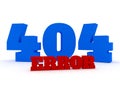 3d red and blue text 404 error on white background Royalty Free Stock Photo