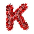 3d Red Bricks cartoon creative decorative letter K