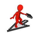 3d red businessman with mouse cursor. Royalty Free Stock Photo