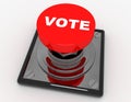 3d red button vote .3d rendered illustration