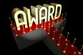3D red carpet illustration - award concept Royalty Free Stock Photo