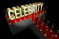 3D red carpet illustration - celebrity concept Royalty Free Stock Photo