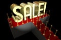 3D red carpet illustration - sale concept Royalty Free Stock Photo