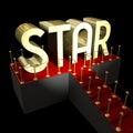 3D red carpet illustration - star, red carpet concept Royalty Free Stock Photo