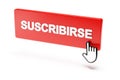 3D Red Channel Subscribe Button With Hand Cursor,