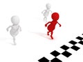 3d red character successly finish human race