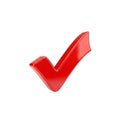 3d red checkmark icon isolated on transparent background Royalty Free Stock Photo