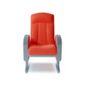 3d Red Cinema Chair Plasticine Cartoon Style. Vector Royalty Free Stock Photo