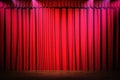 3d red curtain lit by spot lights Royalty Free Stock Photo